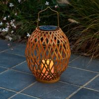 10357-1085 / Lanterne solaire LED effet rotin - bambou, méta… (photo 2)