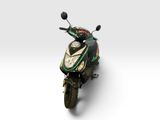a motorcycle that is sitting on a white surface