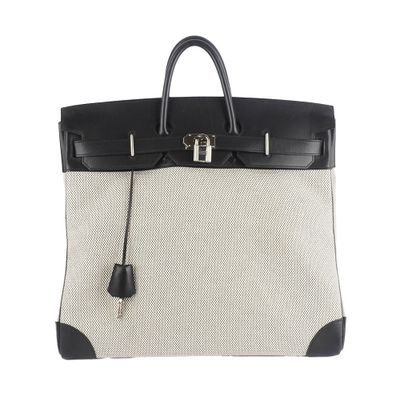 a black and white bag with a zipper on it