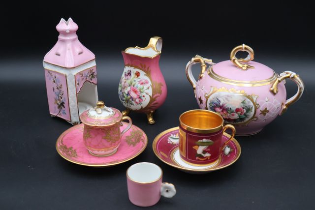 Pot à crème décor or marque Rihouet Paris (égrenure), sucrier et ...