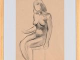 an image of a drawing of a woman sitting on a chair