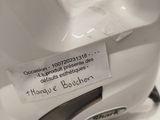 a label on the back of a toilet seat