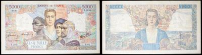 two pictures of a couple of bills with a picture of a man and a woman on them