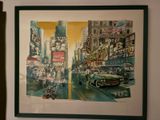 a picture of a painting of a city street