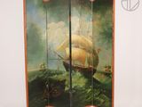 an image of a painting of a sailboat in a stormy sea