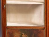 a cabinet that has a painting on the front of it