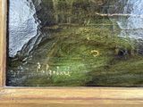 a picture of a painting of a castle in the woods