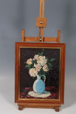 Ecole française du XXème siècle Bouquet de roses dans un pic…
