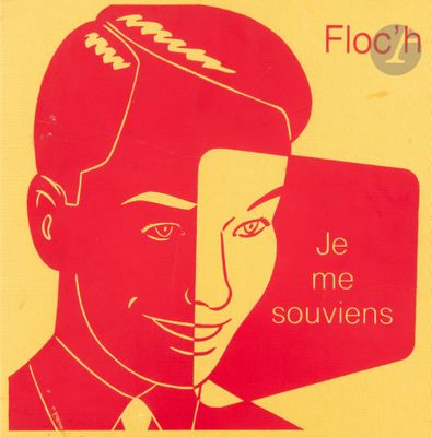 poster of a man in a suit and tie with the words je me souviens