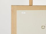a picture of a painting on a easel with a picture of a cat