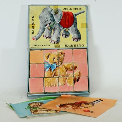 Jeu Bambino de 12 cubes illustrés de chez Vera Jouets, - Photo 1