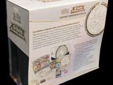 a box with a picture of a clock inside of it