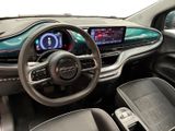 the interior of a car with a steering wheel, dashboard, and display screen