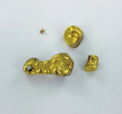 deux pièces d'or sont représentées côte à côte sur une surface blanche