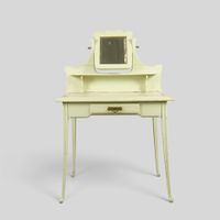 Table de toilette ou coiffeuse en bois laqué blanc ouvrant p… (photo 3)