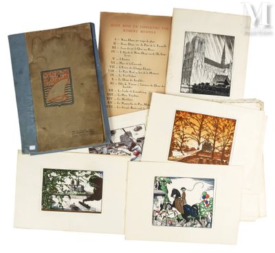 plusieurs vieux livres illustrés d'arbres et d'oiseaux
