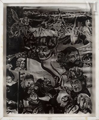 une vieille photo en noir et blanc représentant un groupe de clowns