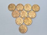 de nombreuses pièces d'or sur un fond bleu