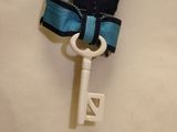 a key that is attached to a ribbon with a ribbon