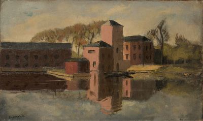 Jean Souverbie (1891-1981) Le Barrage Huile sur toile signée…