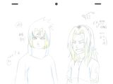 drawing of two anime characters with different expressions on their faces