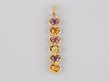Pendentif en or jaune 14 carats, avec améthorate et péridot
