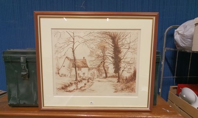 Gaston Thierry entre « ferme », lithographie. Signé en bas à droi...