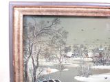 a picture of a picture of a winter scene in a frame