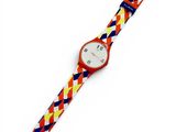 an image of a colorful watch with a white face on a white background
