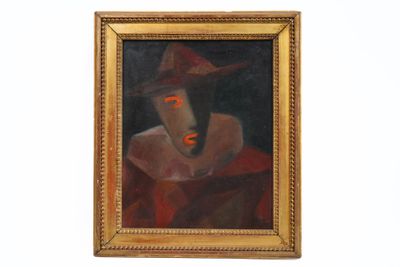 painting of a man in a red hat and a red cloak