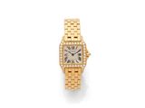cartier a lady ' s 18ct gold and diamond set wristwatch