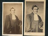 deux vieilles photographies en noir et blanc représentant un homme et une femme