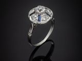bague art déco en saphir et diamant