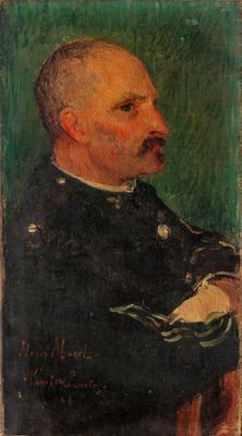 portrait of a man in a military uniform, seated in a chair