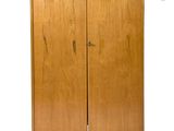 an image of a wooden cabinet with two doors