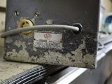 a close up of a piece of luggage on a conveyor belt