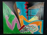 un tableau représentant une femme assise devant une fenêtre