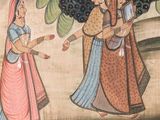 an image of a painting of two women standing under a tree