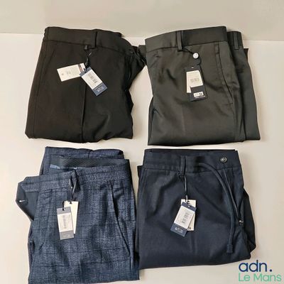 Lot de 4 pantalons IZAC, T.42/46 - NEUFS - TVA Récupérable -…