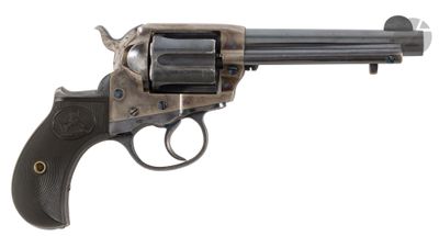 a close up of a revolver on a white background