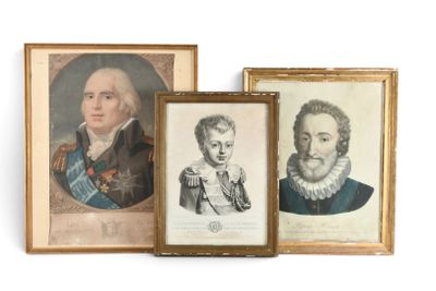 three framed portraits of men and women of different ages and ages