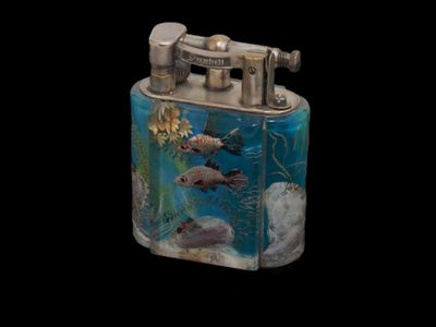 DUNHILL Briquet de table à essence modèle Aquarium en métal … - Photo 1