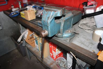 an image of a workbench with tools on it