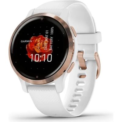 a close up of a smart watch on a white surface