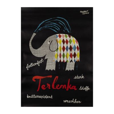 une affiche noire sur laquelle figure l'image d'un éléphant