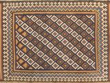 an old rug with a geometric design on it