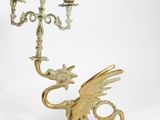 pair of antique brass dragon candelabs with candelabs in the shape of a dragon
