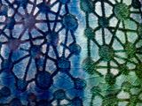 abstract painting of a blue and green background with a pattern on it