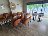 a room with a lot of chairs and tables in it
