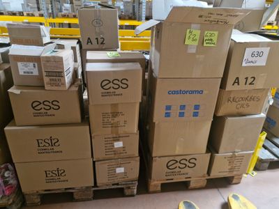 many boxes stacked on top of each other in a warehouse